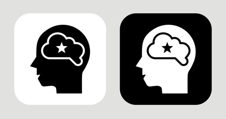 Vision Bubble Icon In Black and White Glyph Style