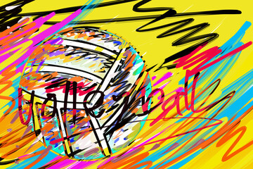 Obraz premium backg8round​ volleyball​ sport​.art brush​ strokes​ style​