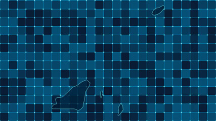 Modern Digital grid map illustration of Guernsey Technology geography background © pondolar