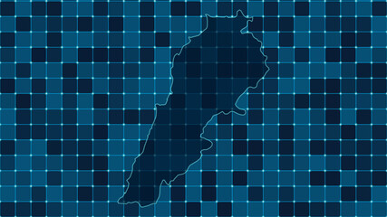 Modern Digital grid map illustration of Lebanon Technology geography background © pondolar