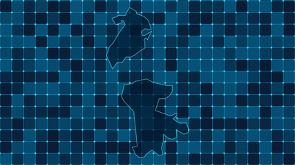 Modern Digital grid map illustration of Macau Technology geography background © pondolar