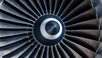 Jet Engine Turbine Close View