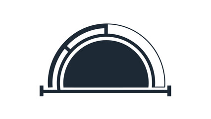 Minimalist half dome icon simple flat vector glyph isolated on white background for web and mobile design