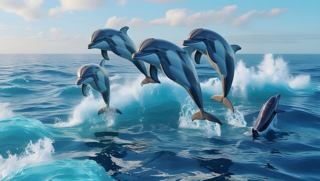 dolphin jumping out of water - Powered by Adobe
