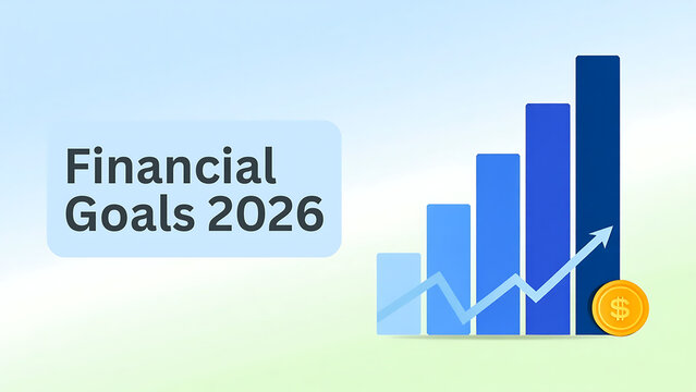 A blue graph chart with glowing blue bar and an upward trend line - Powered by Adobe