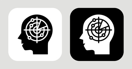 Insight Radar Icon In Black and White Glyph Style