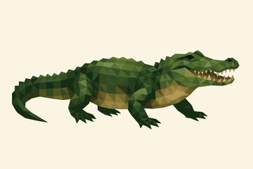 Obraz premium Polygonal crocodile art in minimalist geometric style