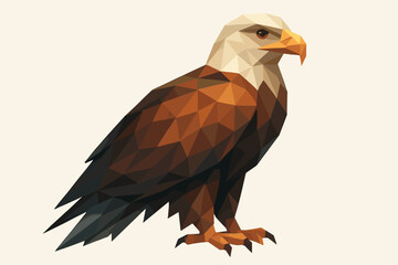 Obraz premium Geometric low poly bald eagle design with intricate triangles
