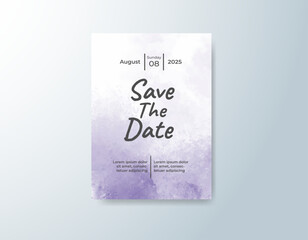 Wedding invitation with abstract watercolor background