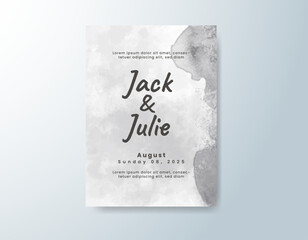 Wedding invitation with abstract watercolor background