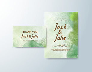 Wedding invitation with abstract watercolor background