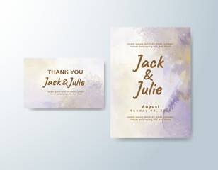 Wedding invitation with abstract watercolor background