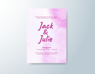 Wedding invitation with abstract watercolor background