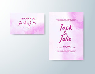 Wedding invitation with abstract watercolor background