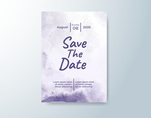 Wedding invitation with abstract watercolor background
