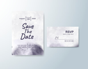 Wedding invitation with abstract watercolor background
