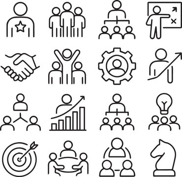 Minimal education and training outline icons for academic digital use
