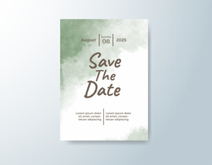 Wedding invitation with abstract watercolor background