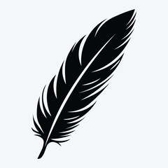 Obraz premium Classic monochrome feather symbol illustration