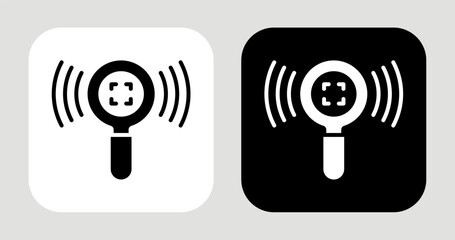 Scan Wave Icon In Black and White Glyph Style