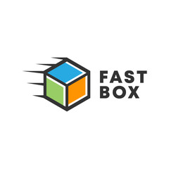 box delivery logo vector illustration, fast box logo template