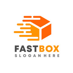 Logistic box logo. Fast delivery logo template design