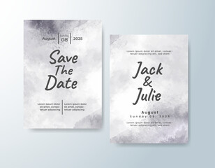 Wedding invitation with abstract watercolor background