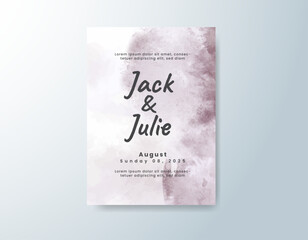 Wedding invitation with abstract watercolor background