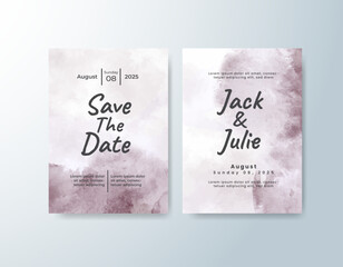 Wedding invitation with abstract watercolor background