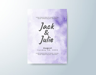 Wedding invitation with abstract watercolor background