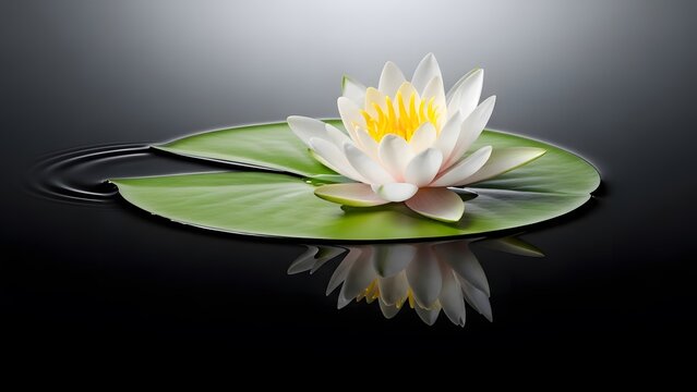 White lotus flower art - Powered by Adobe