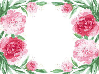 Watercolor peony flower art flame