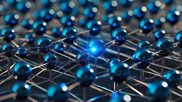 Blue Spheres Connected by Rods