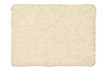 Old paper sheet with ragged edges and crumpled texture, a blank vintage parchment background isolated on transparent