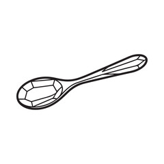 Geometric spoon illustration with faceted bowl