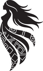 Silhouette of a man with a beard isolated on white background
This is a silhouette of a man with a beard, adorned with African tribal patterns. The design is a blend of traditional and abstract elemen