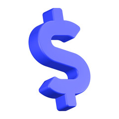 Fototapeta premium 3d rendering icon dollar blue color