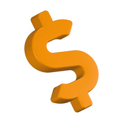 icon dollar 3d rendering gold color