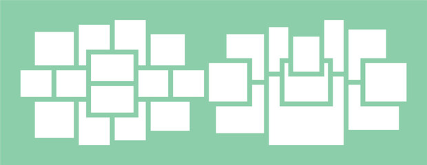 Pictures or photos frame collage layout abstract photo frames and digital photo wall template
