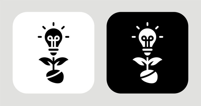 Concept Seeds Icon In Black and White Glyph Style
