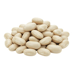 Pile of delicious and nutritious white beans for a healthy diet