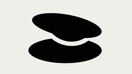 black and white vector illustration of a white hat