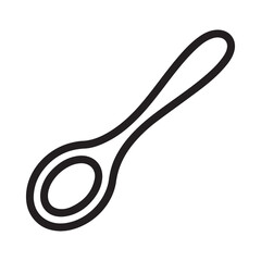 Simple line drawing of a spoon on a white background