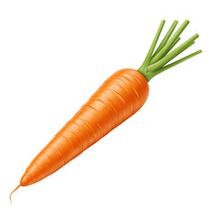 Single carrot with green top against a clean dark background image