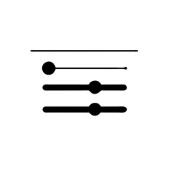 Illustration of horizontal sliders and lines in black on transparent background