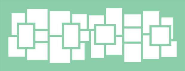 Pictures or photos frame collage layout abstract photo frames and digital photo wall template
