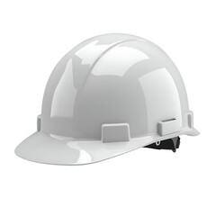 White hard hat safety construction helmet isolated on dark background