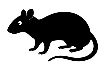 rat silhouette vector, Mouse icon black symbol
