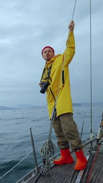 A Sailor Capturing the Ocean's Beauty: A Journey Through Photography on a Sailboat Under Cloudy Skies