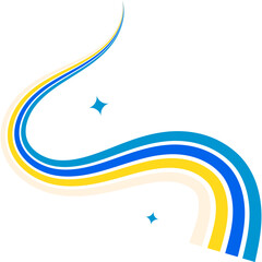 Retro Wavy Rainbow Decoration